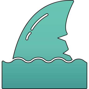 Köpekbalığı simgesi vektör illüstrasyonu