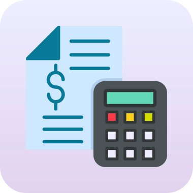 hesap makinesi düz simgesi, finans ve para simgesi