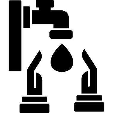 Modern b 'nin vektör çizimi ikon suyu musluğundan yoksun