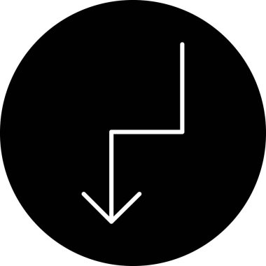 ok aşağı ok simgesi dış hat biçiminde