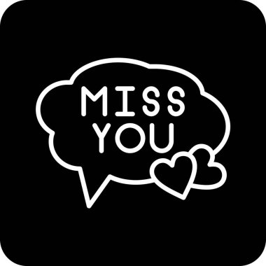 Konuşma baloncuğunu kalp şekli vektör illüstrasyonuyla seviyorsun