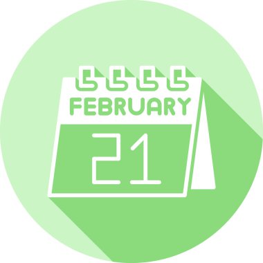 Tek bir günlük takvimdeki 24 Şubat tarihi, takvim arkaplanındaki basit tarih simgesi