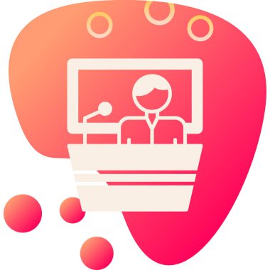 İş konsepti. Simgesi olan insanların basit illüstrasyonu