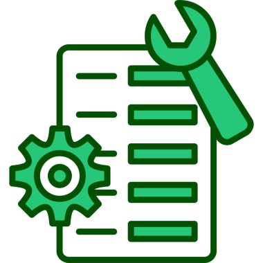 Yeşil pano ve anahtar simgesinin vektör çizimi