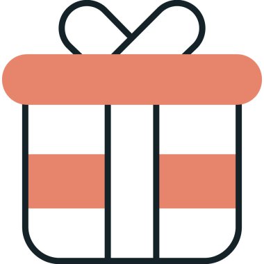 kutu hediye simgesi ana hatları biçiminde