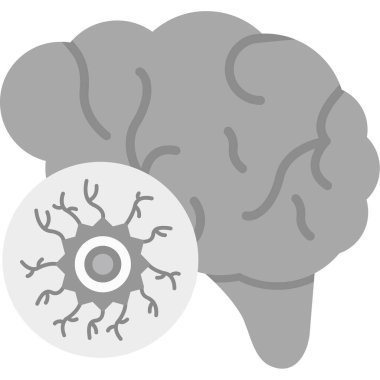 Beyin ve beyin ikonu vektör çizimi tasarımı