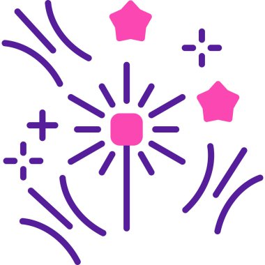 havai fişek simgesi, vektör çizimi