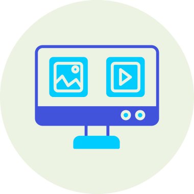 monitör vektör simgesini modern basit tasarımı izle