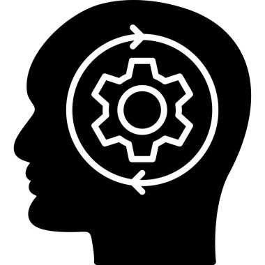 Beyin vitesi düz vektör simgesi