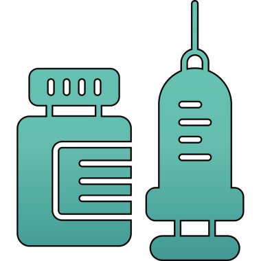 benzinlik simgesi renk ana hatları vektörü