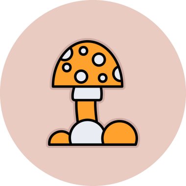 Mantarlar. Web simgesi basit illüstrasyon