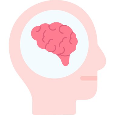 Beyin insan zihin simgesi düz stilde