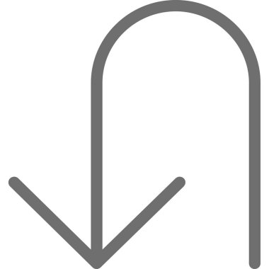 Taslak biçiminde ok aşağı yönlü simge