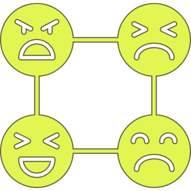 Üzgün ve üzgün bir yüz. çizgi film vektör illüstrasyonu.