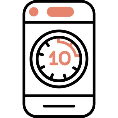 Kronometresi olan akıllı telefon. özet çizimi