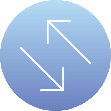 Bir okun mavi ve beyaz ikonunun vektör çizimi