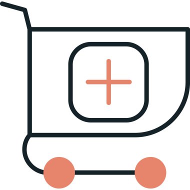 El arabası. Web simgesi basit illüstrasyon