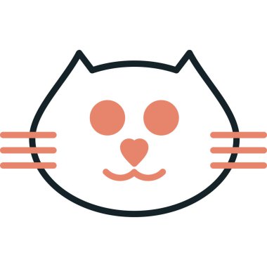 Kedi ikonu. Ağ için kedi vektörü simgelerinin basit çizimi