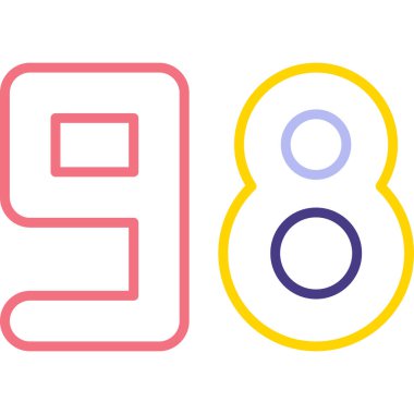 98 numara vektör tasarımı simgesi