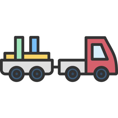 Kamyon renkli vektör simgesi