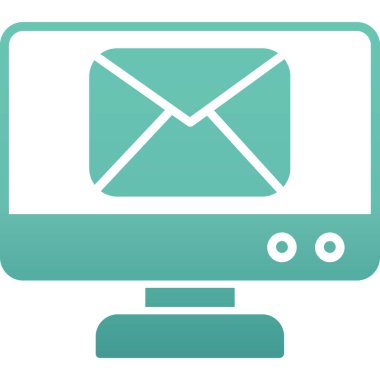bilgisayar e- posta simgesi düz biçimli