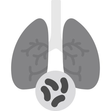 İnsan ciğerleri ikonu. Web için insan akciğerleri vektör simgesinin düz çizimi