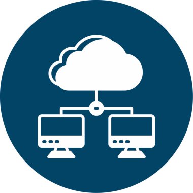 Bulut hesaplama simgesi. düz dizayn