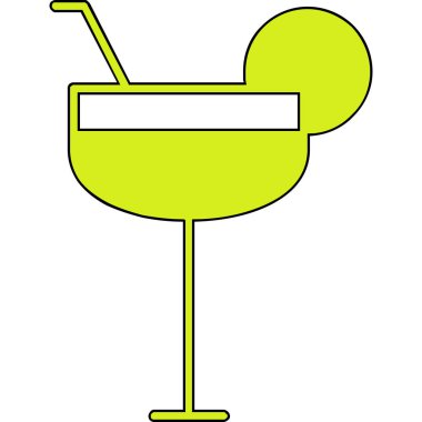 Saman ve içecek ikonuyla kokteyl