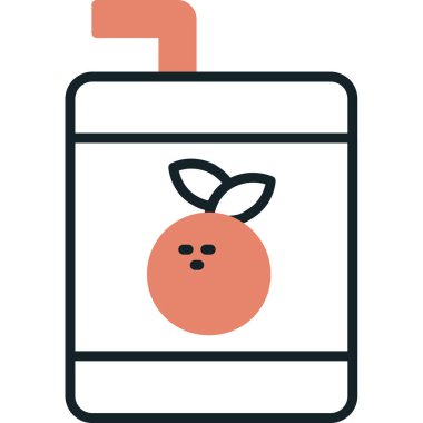 Juice Box web simgesi, vektör illüstrasyonu