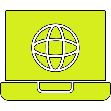 Dünya sembollü dizüstü bilgisayar