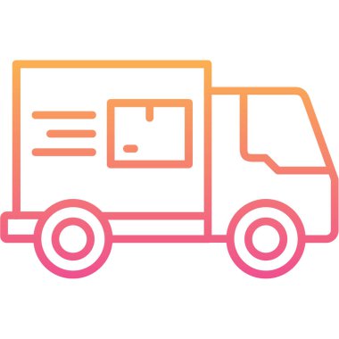 dağıtım aracı simgesi, vektör illüstrasyonu