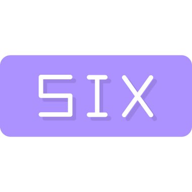 6 numaralı simge, düz stil