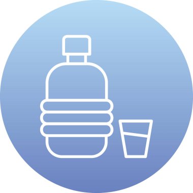 Şişe içecek ikonu doldurulmuş ana hatlarıyla