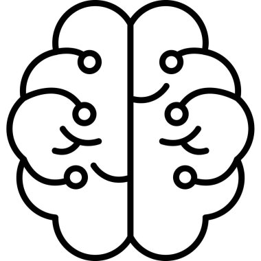 Beyin. Web simgesi basit illüstrasyon