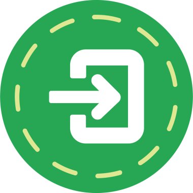 Bir yeşil ve beyaz ok simgesinin vektör çizimi