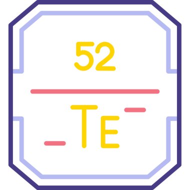 Periyodik tablonun atom numarasının kimyasal simgesinin vektör çizimi