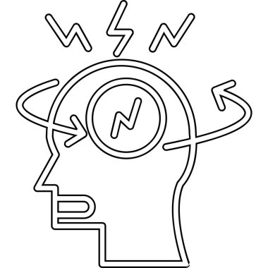 Beyin fırtınası simgesi vektör çizimi