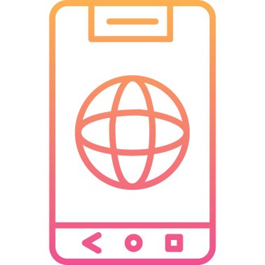 Cep telefonu web simgesi, vektör çizim