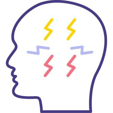 Beyin. Web simgesi basit illüstrasyon