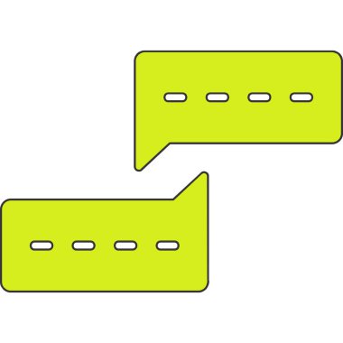 Dört çizgi film renkli konuşma baloncukları.