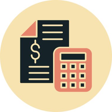 muhasebe düz simgesi, vektör illüstrasyonu