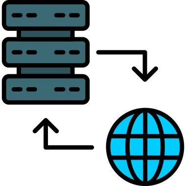 veritabanı ağ veritabanı simgesi - taslak biçimi
