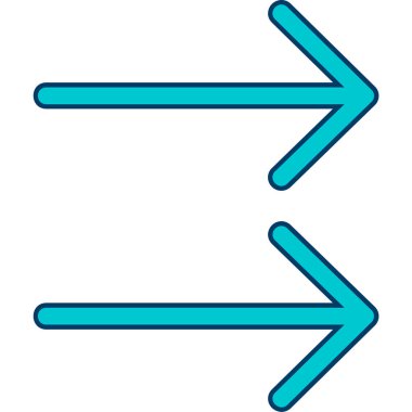 Yön sağ kontur vektör simgesi