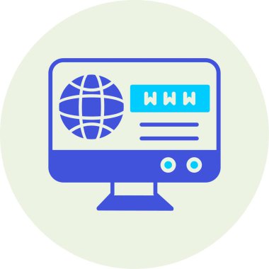 - İnternet. Web simgesi basit illüstrasyon