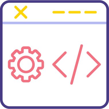Web simgesi kodlama, illüstrasyon vektör