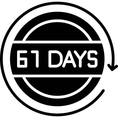 Beyaz arka planda 75 gün siyah damga. imza, etiket, etiket.