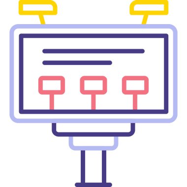 Web renk simgesini, vektör illüstrasyonunu izle