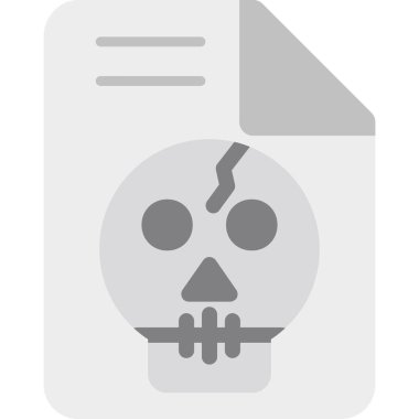 kafatası ve kağıt simgesi, vektör illüstrasyon tasarımı