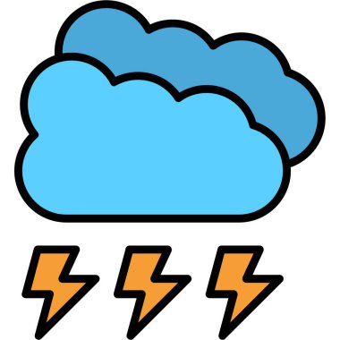 Fırtına bulutu simge vektör çizim