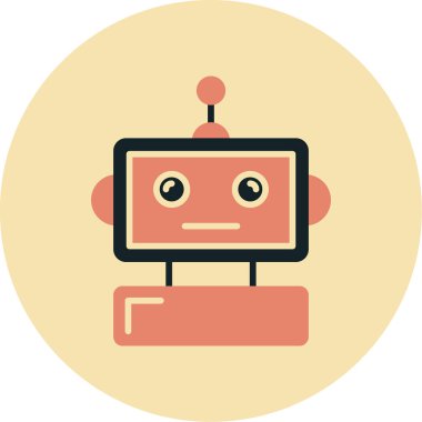 robot. Web simgesi basit illüstrasyon